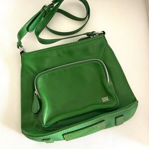 The Sak Vintage Green Leather Crossbody Bag